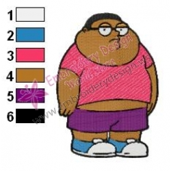 Fat Cleveland Brown Family Guy Embroidery Design